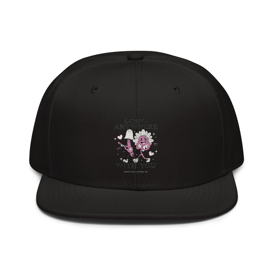 Anywhere With You - Typographic Cartoon Streetwear Snapback
