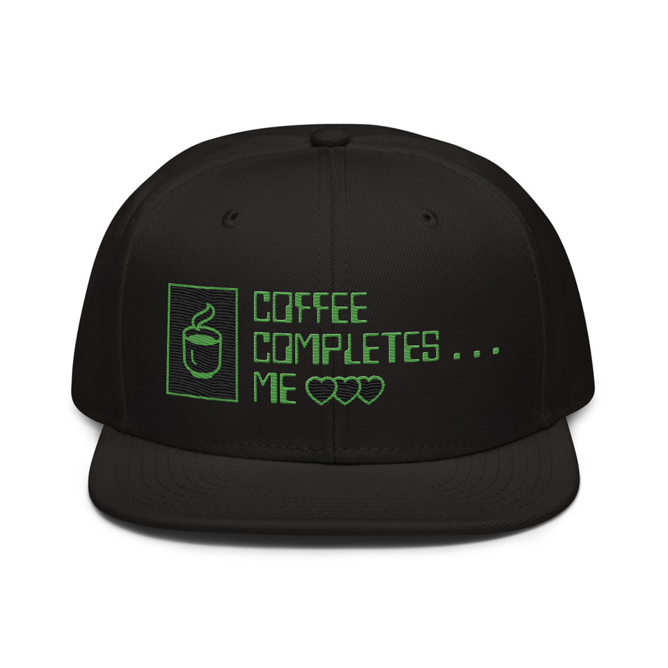 Coffee Completes Me - Neon Heart Snapback