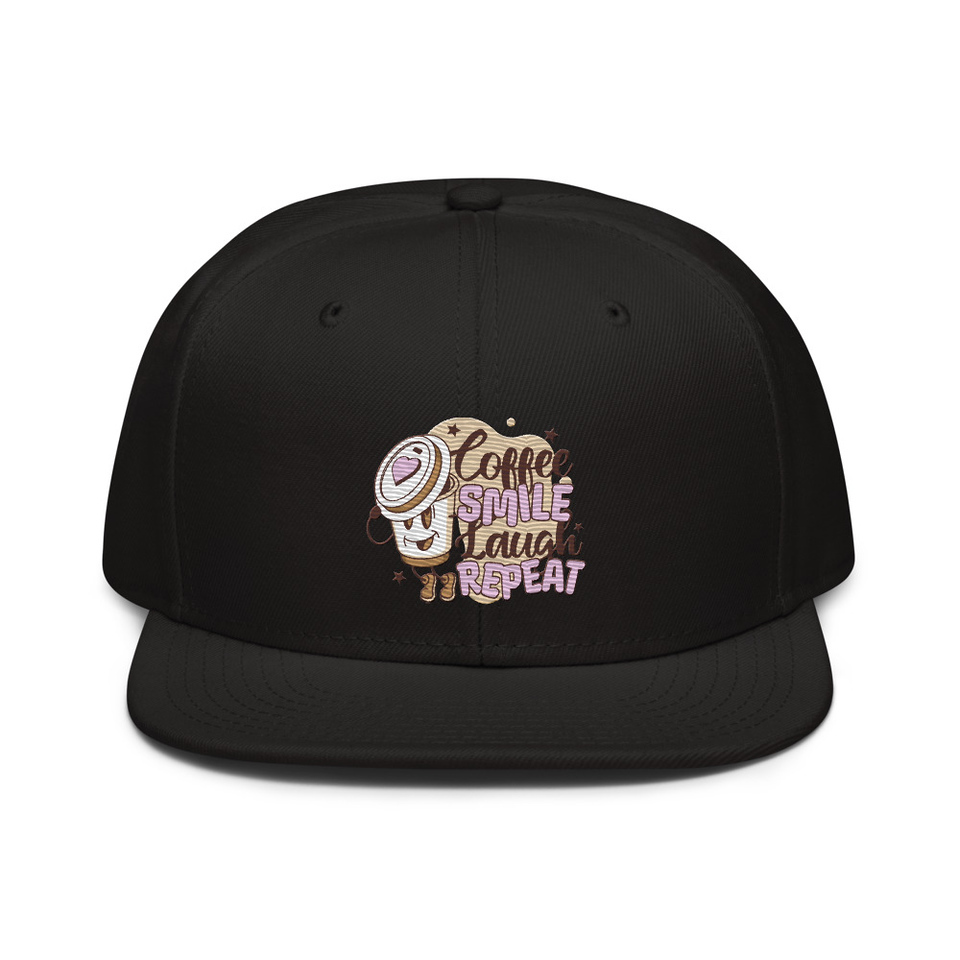 Coffee is Happiness - Retro Cartoon Mascot Snapback