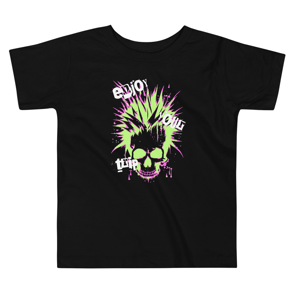 'Enjoy Your Trip' Punk Skull Toddler Staple Tee