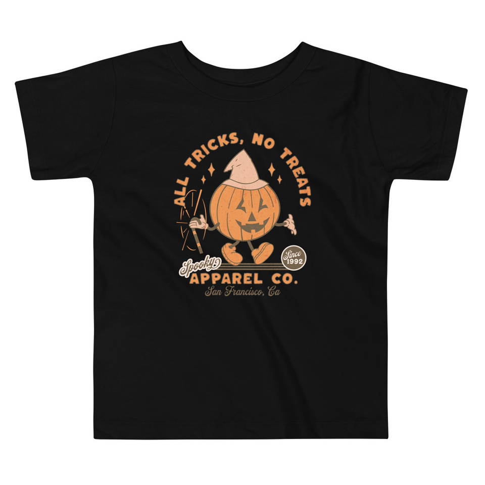 All Tricks No Treats - Pumpkin Mascot Toddler Staple Tee