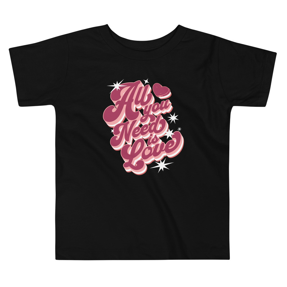 All You Need is Love - Retro Valentines Day Toddler Staple Tee