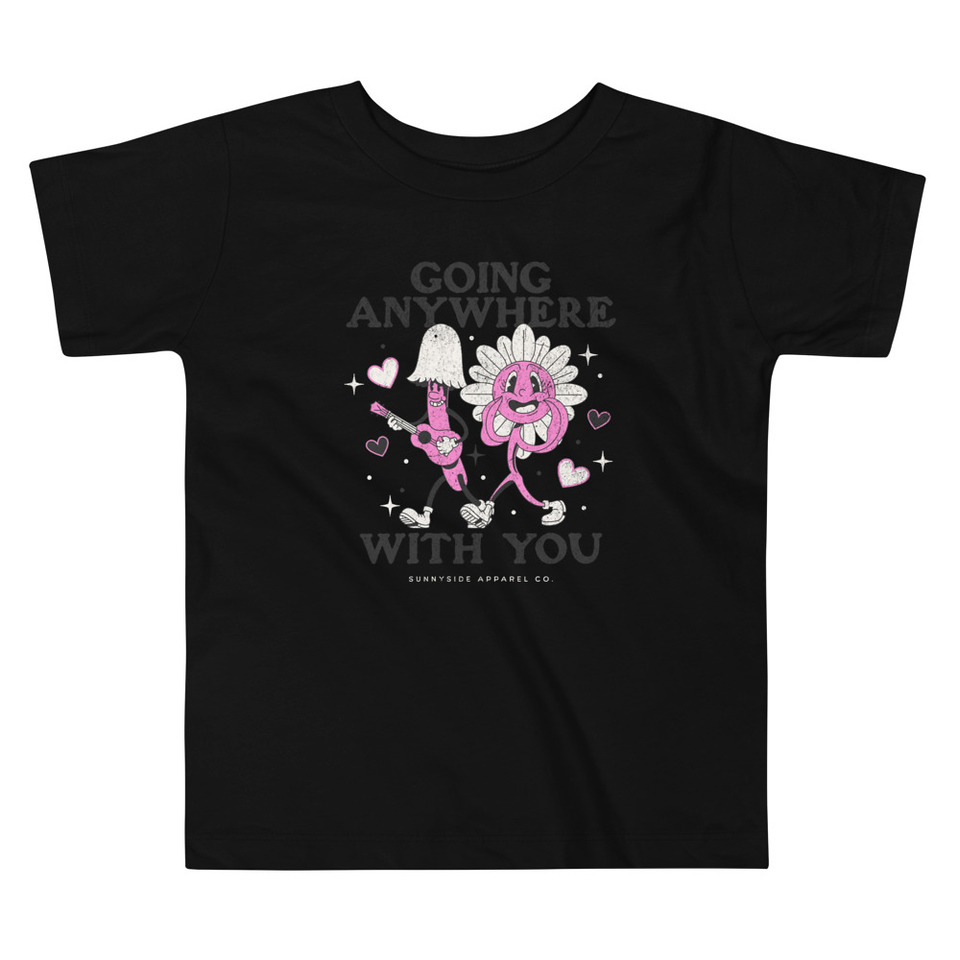 Anywhere With You - Typographic Cartoon Streetwear Toddler Staple Tee