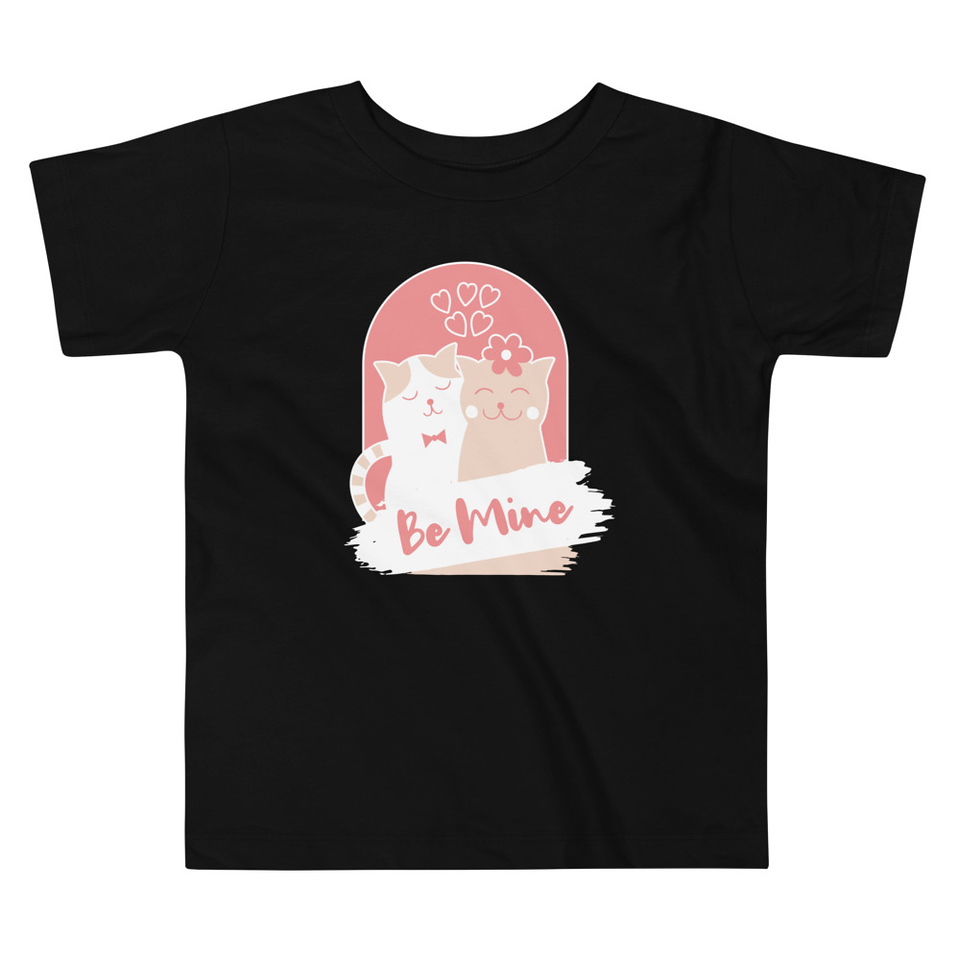 Be Mine - Cute Cat Couple Toddler Staple Tee