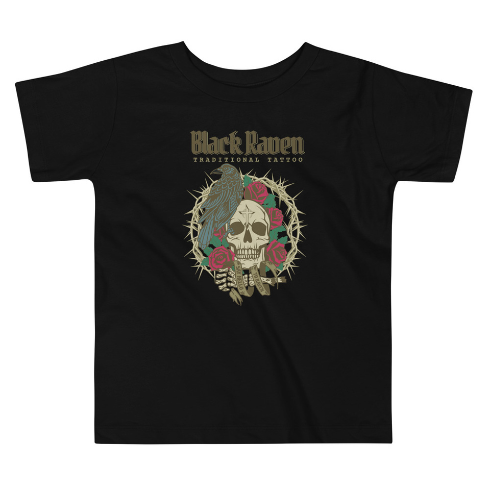 Black Raven Tattoo - Skull & Thorns Toddler Staple Tee