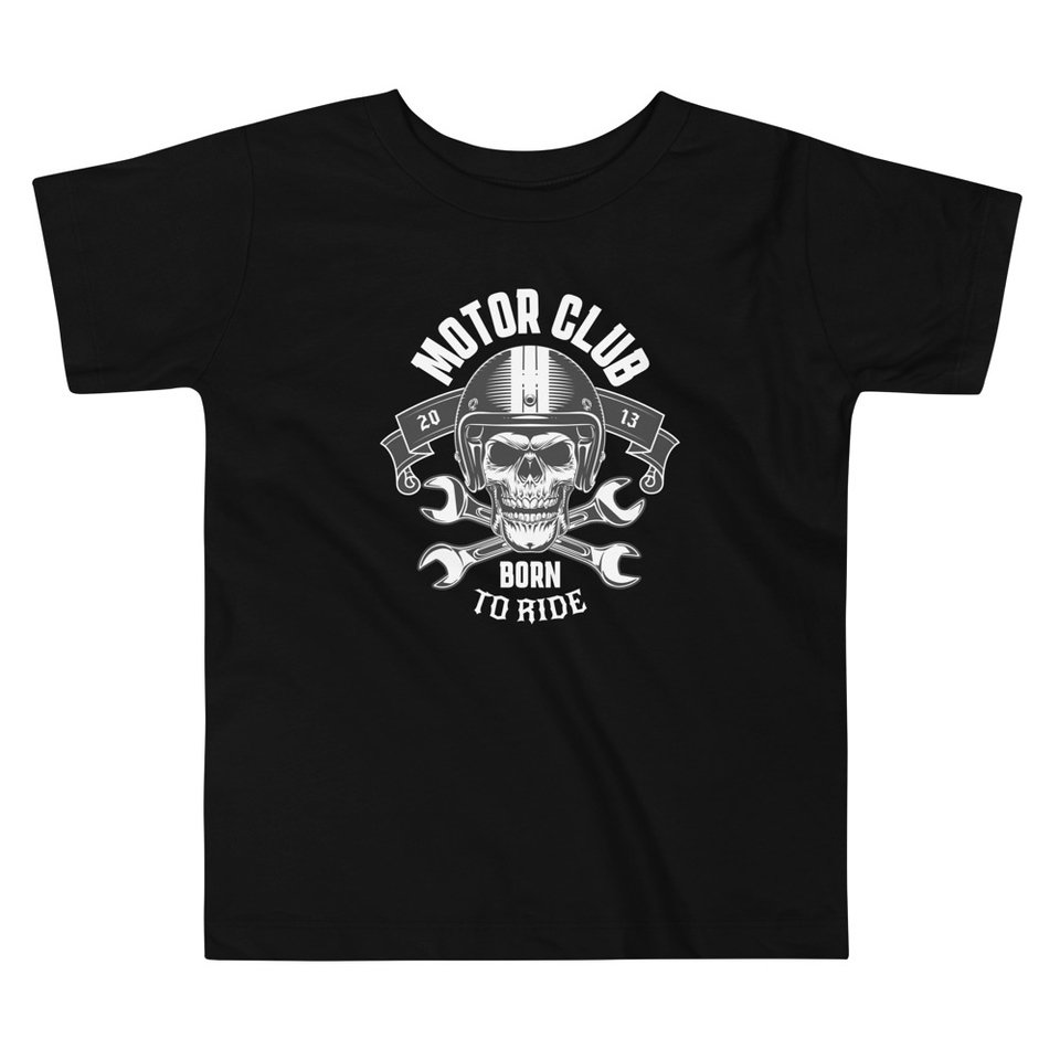 Born to Ride - Biker Club Skull  Toddler Staple Tee
