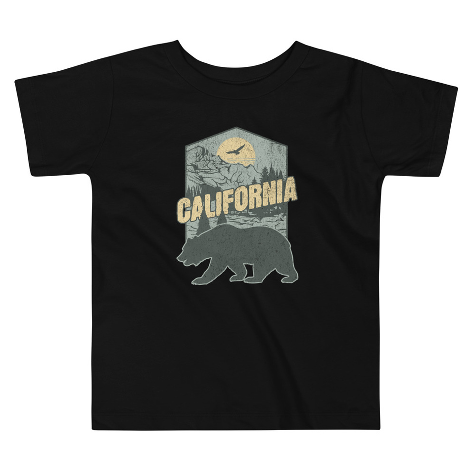 California Bear - Outdoors Wilderness Camping Hiking Toddler Staple Tee