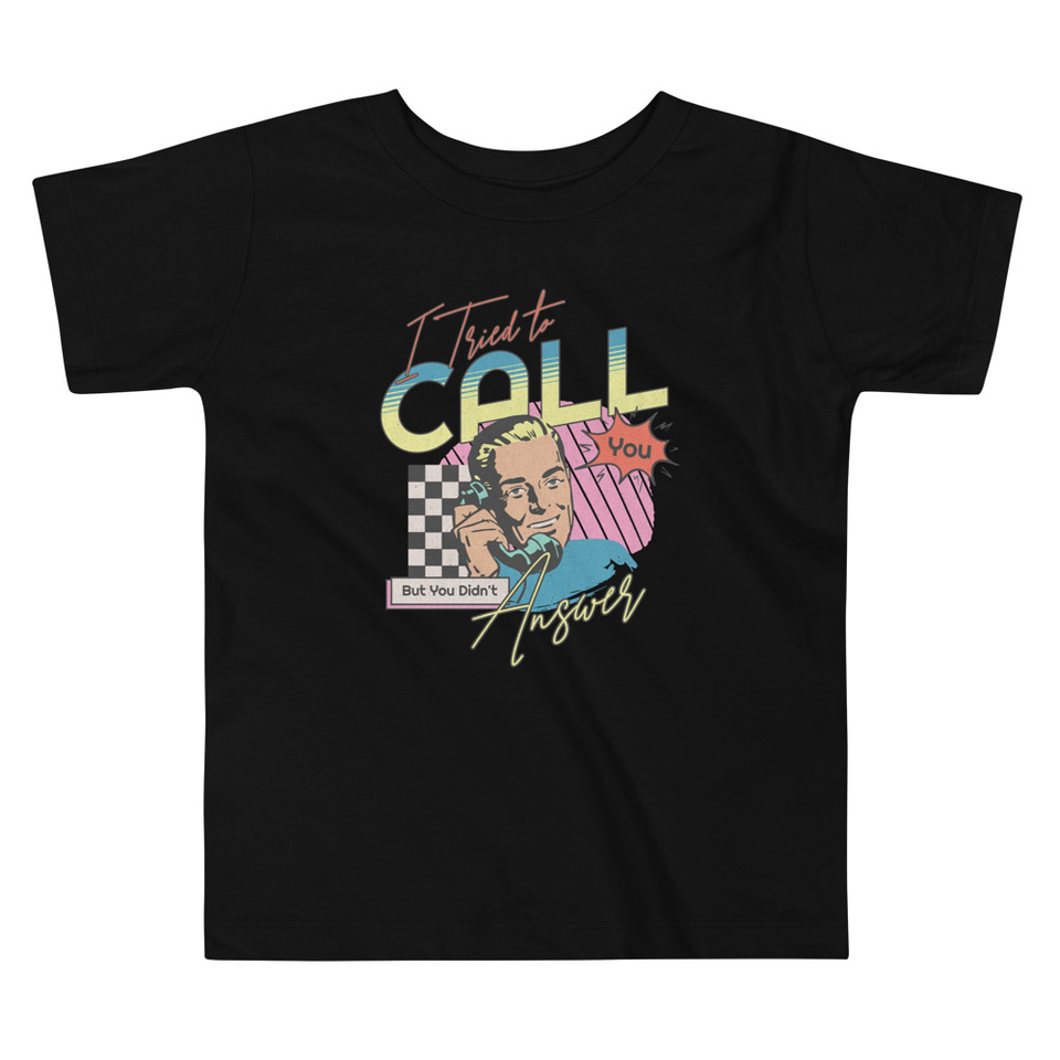 Classic Retro Illustrative Portrait Men Calling Toddler Staple Tee