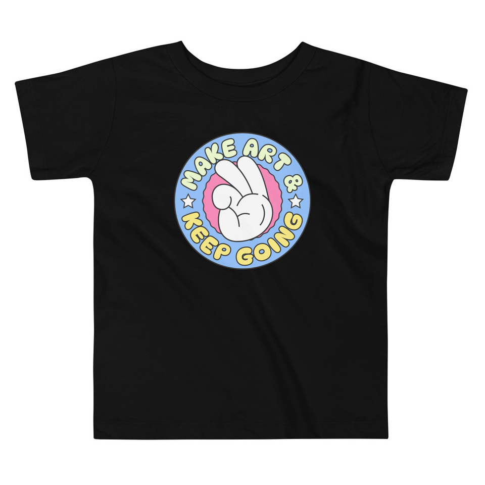 Colorful Fun Retro Style Badge Toddler Staple Tee