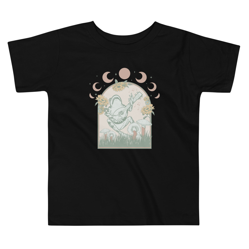 Cottagecore Frog Botanical Toddler Staple Tee