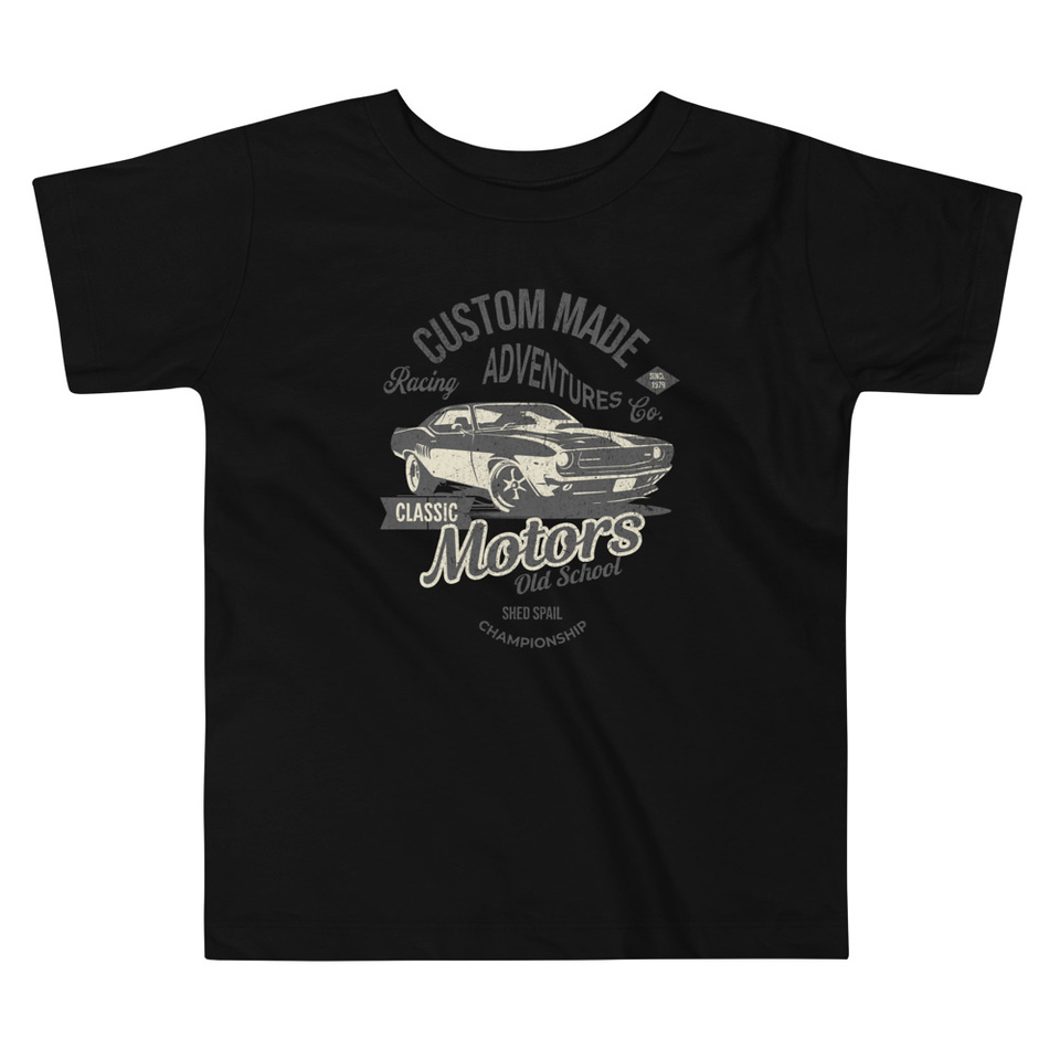 Custom Made Adventures Motors Old School Toddler Staple Tee