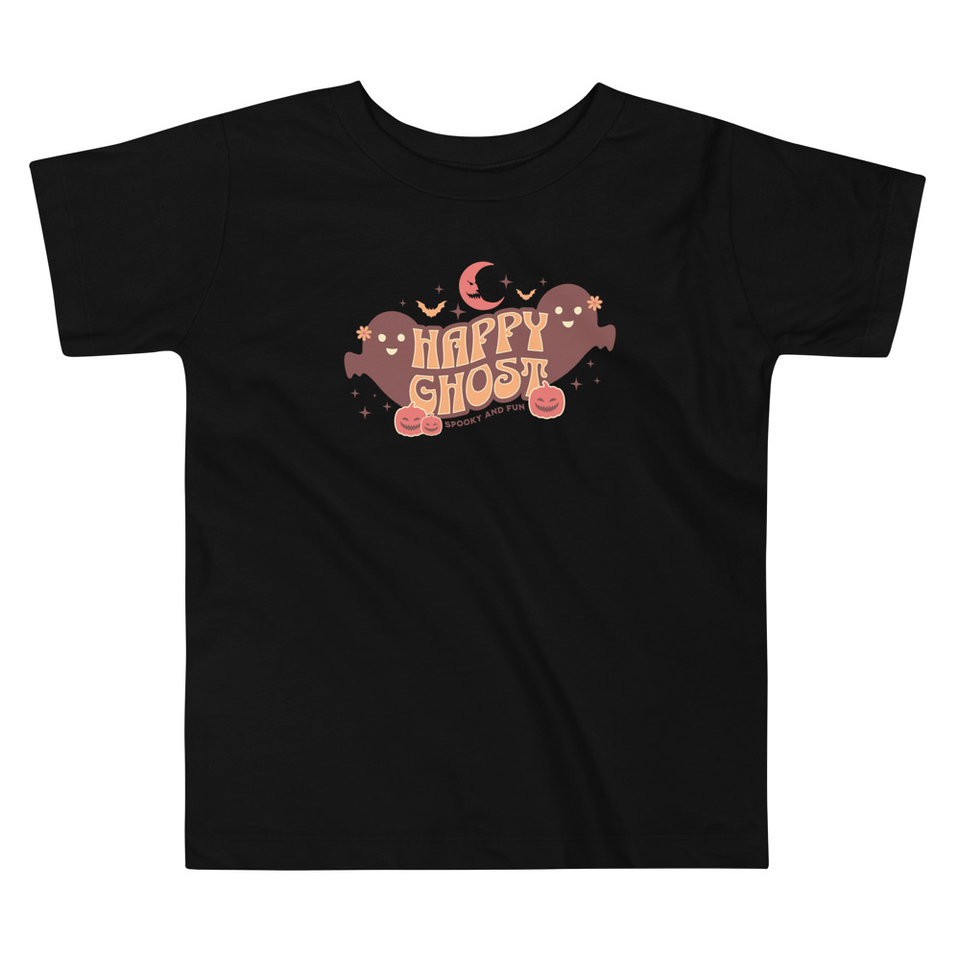 Cute Happy Ghost Toddler Staple Tee