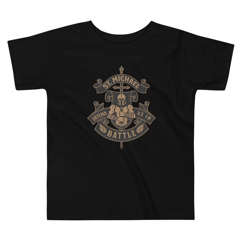 Defend us in battle - Knight with sword Toddler Staple Tee