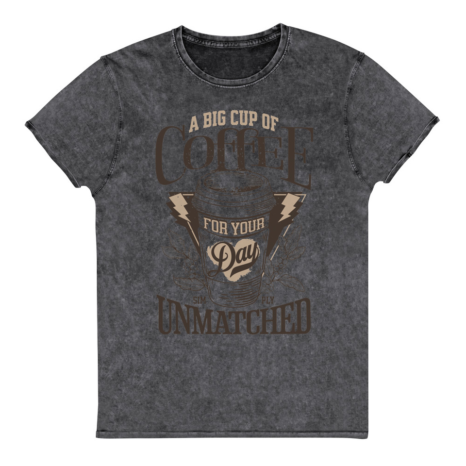 A Big Cup of Coffee Unisex Denim T-Shirt