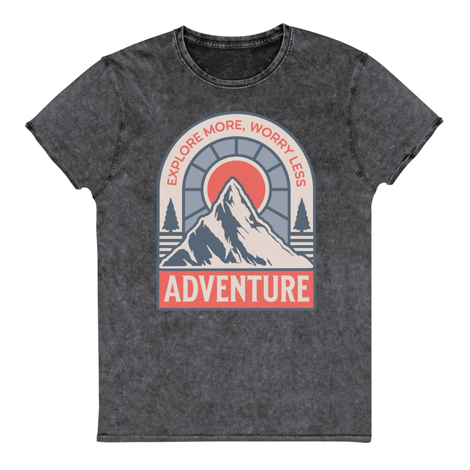 Adventure - Mountain Climbing Unisex Denim T-Shirt