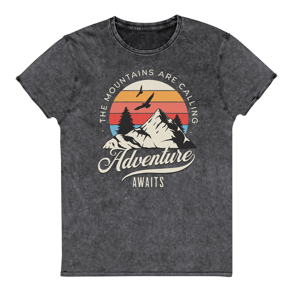 Adventure Await - Wilderness Camping Unisex Denim T-Shirt