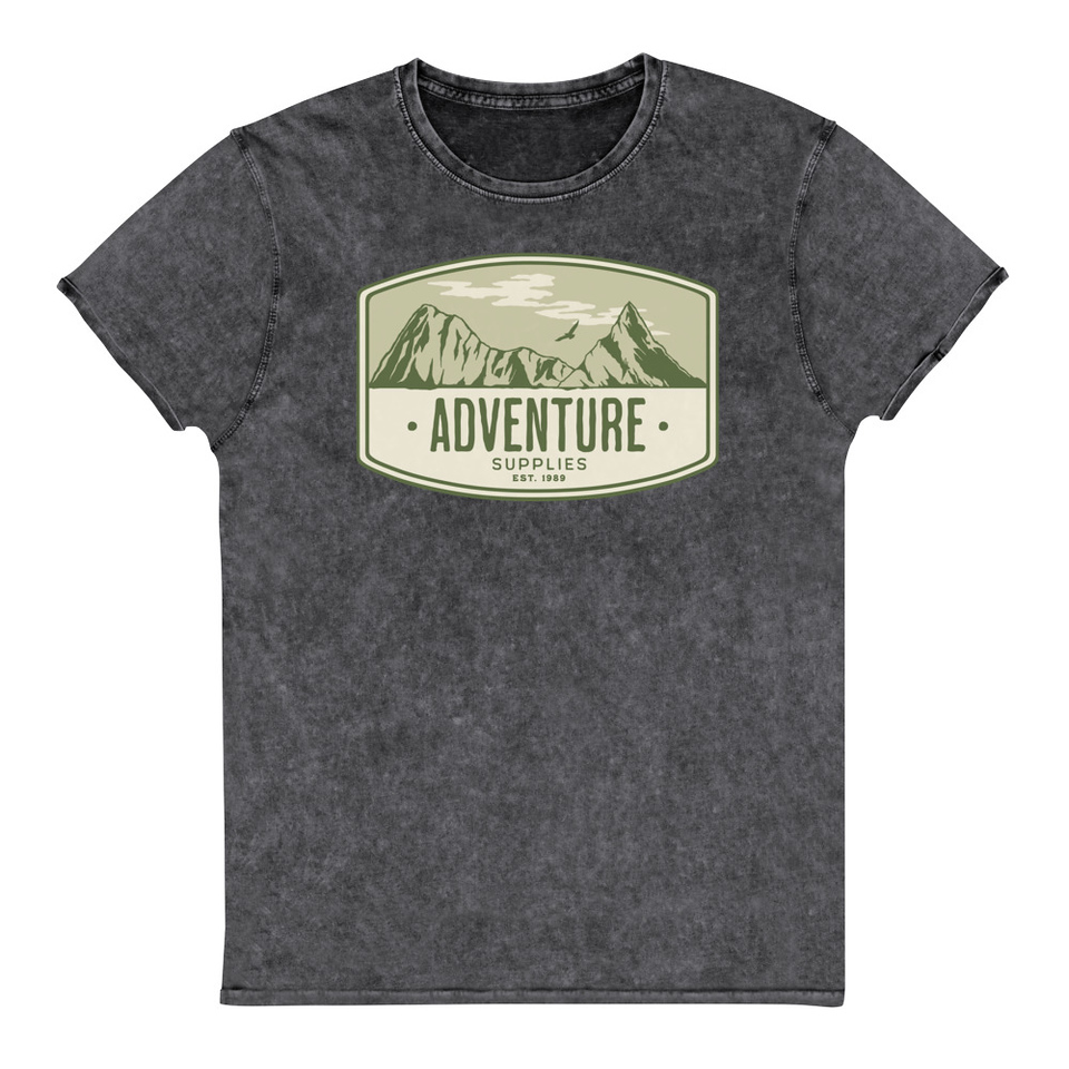 Adventure Supplies - Mountain Unisex Denim T-Shirt