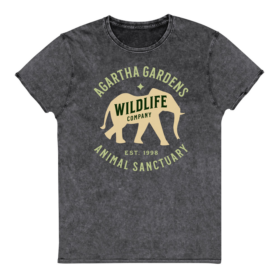 Agartha Gardens Wildlife - Animal Sanctuary Unisex Denim T-Shirt