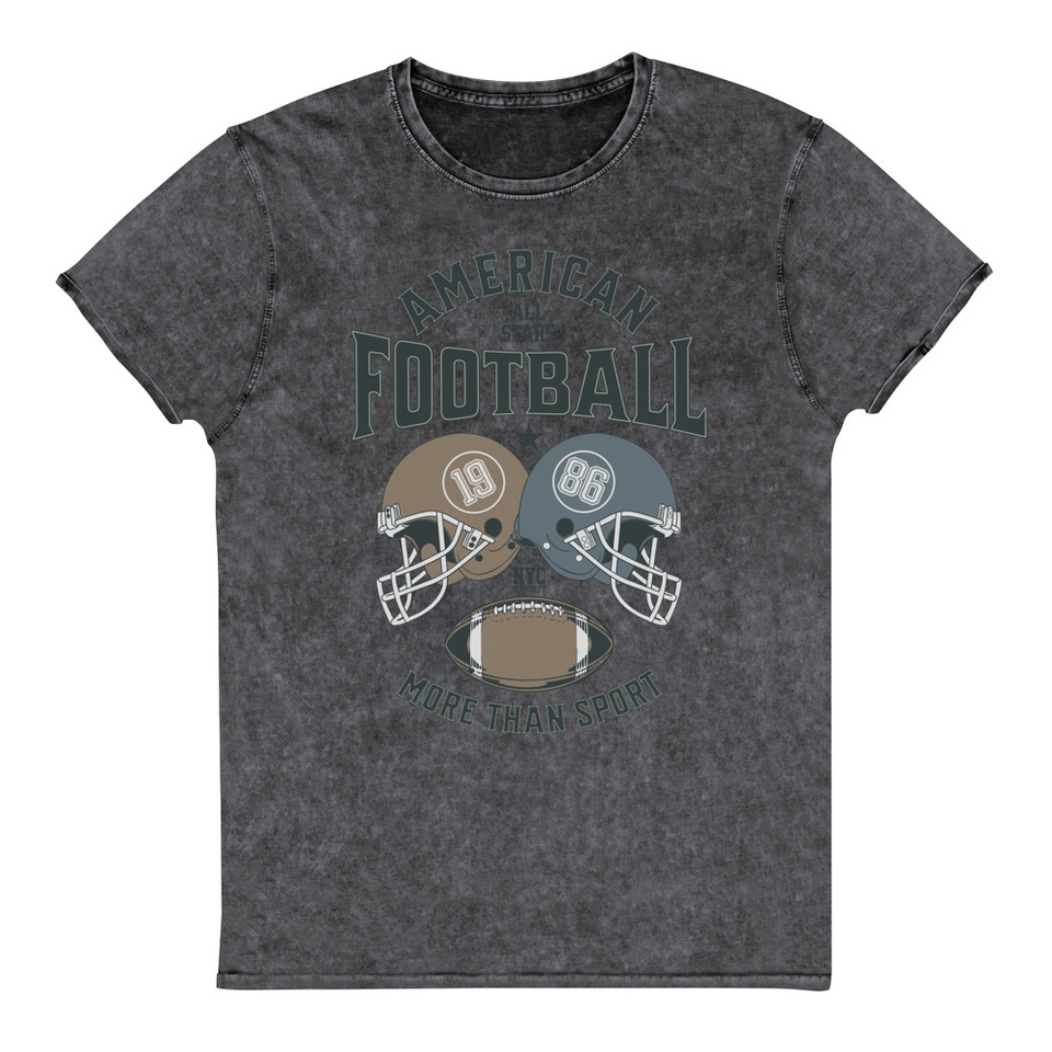American All Star Football - Sports Helmet Unisex Denim T-Shirt