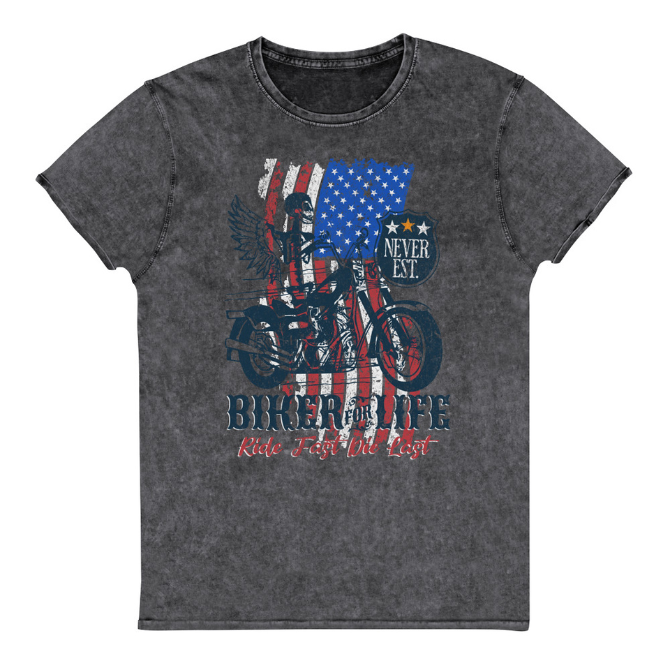 American Biker for Life Unisex Denim T-Shirt