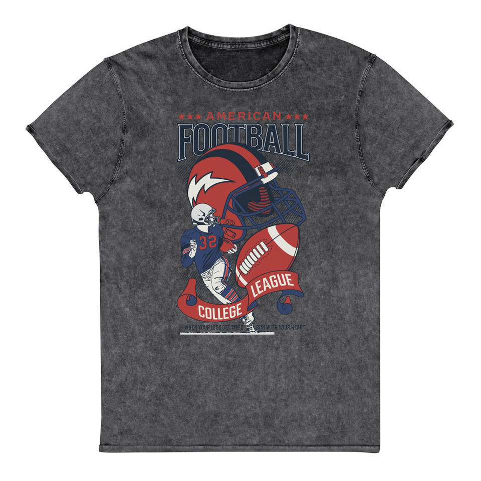American Football - Athletic College League Unisex Denim T-Shirt