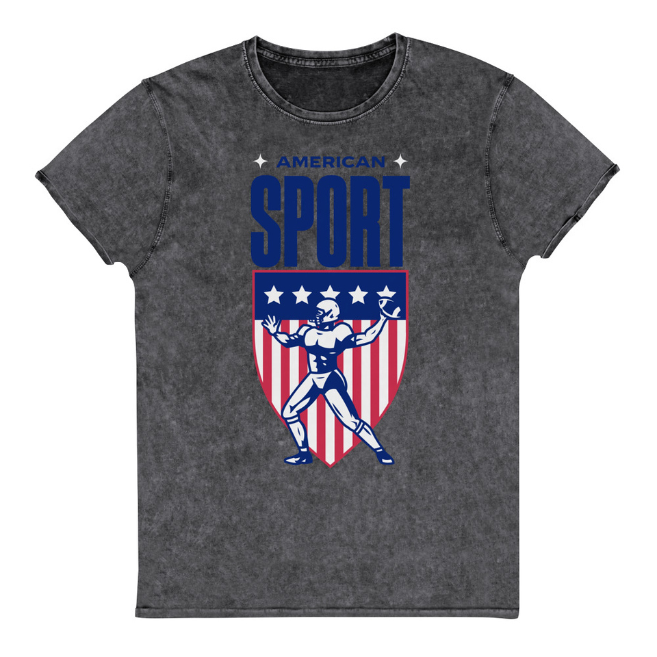 American Football Sport Unisex Denim T-Shirt