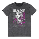 Anime Broken Wings - Neon Japanese Style Unisex Denim T-Shirt