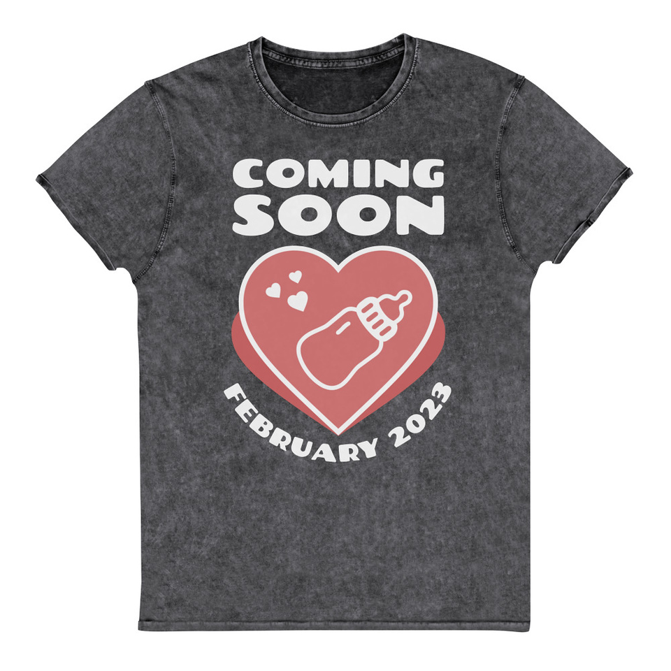 Baby Announcement - Feeding Bottle Unisex Denim T-Shirt