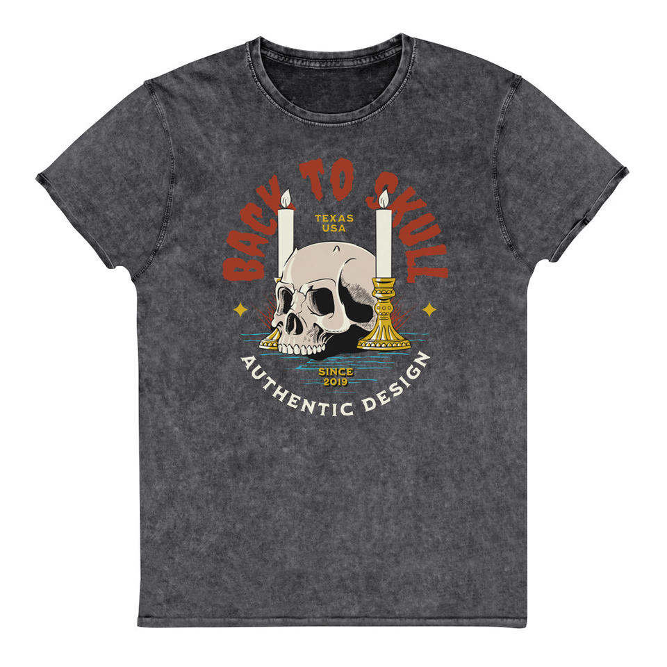 Back to Skull - Authenthic Design  Unisex Denim T-Shirt