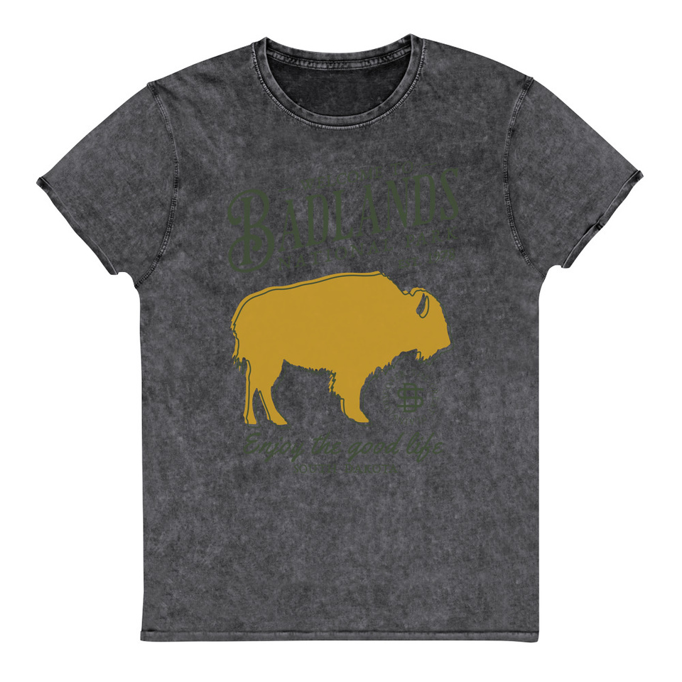 Badlands National Park - Bison Unisex Denim T-Shirt