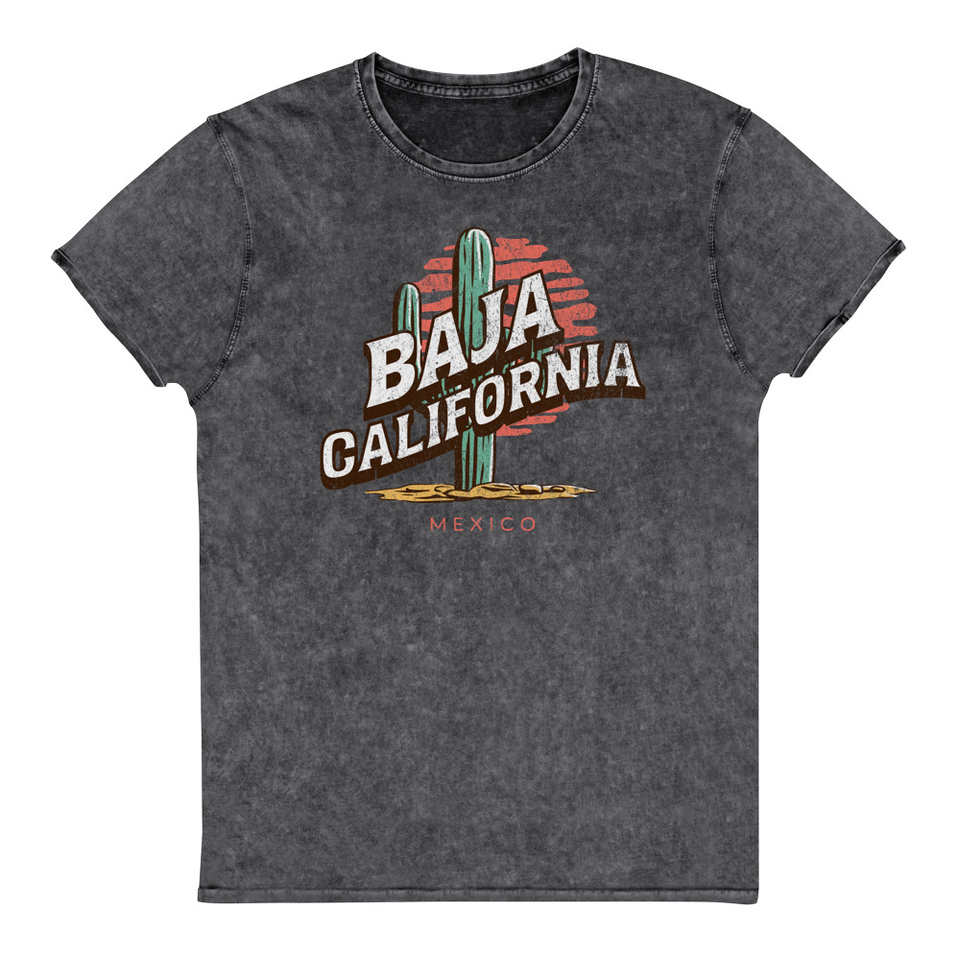 Baja Cali Mexico Unisex Denim T-Shirt