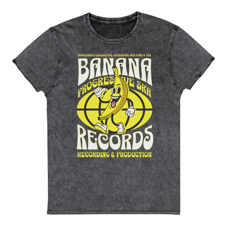 Banana Records - Comic Character Unisex Denim T-Shirt