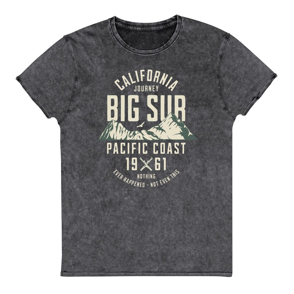 Big Sur - Outdoor Mountain Unisex Denim T-Shirt