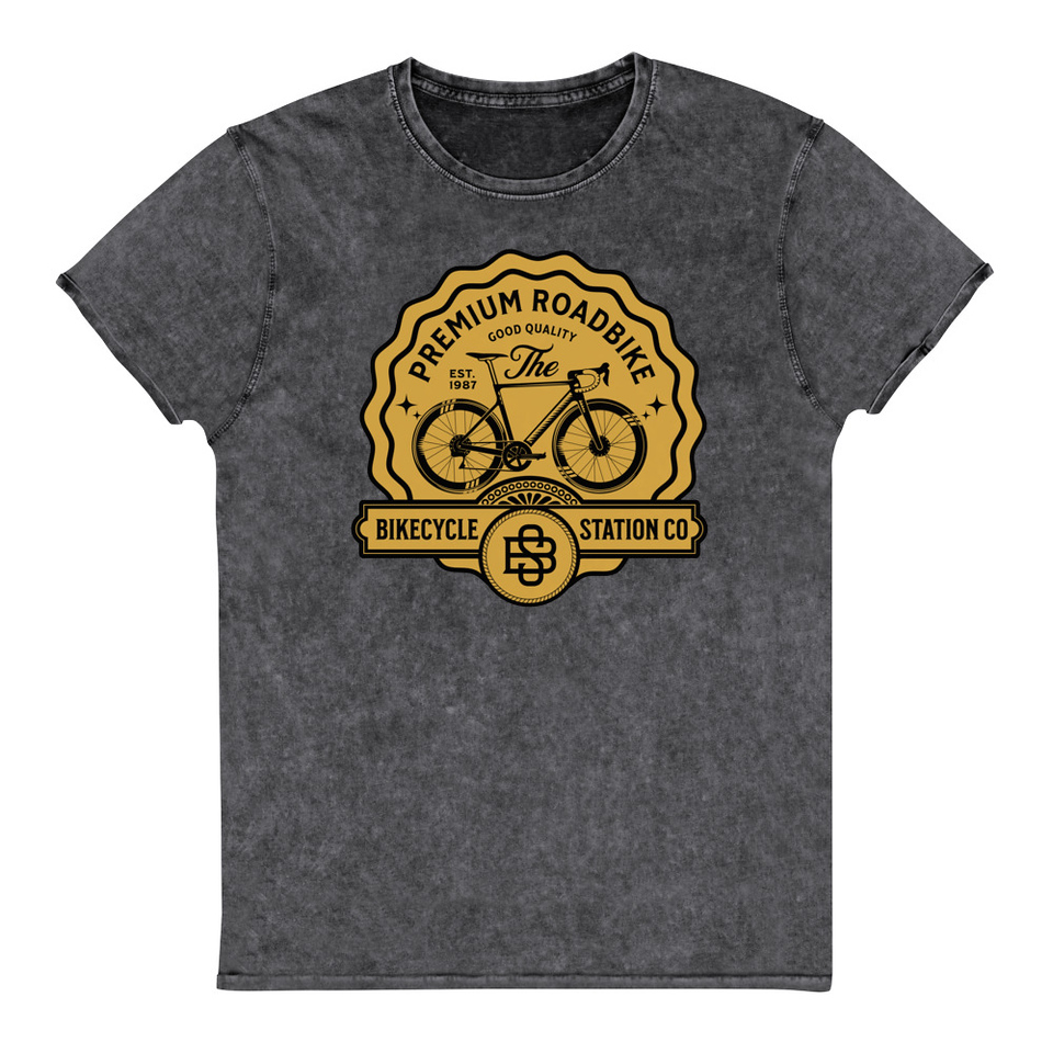 Bikecycle Station Co. - Sports Unisex Denim T-Shirt