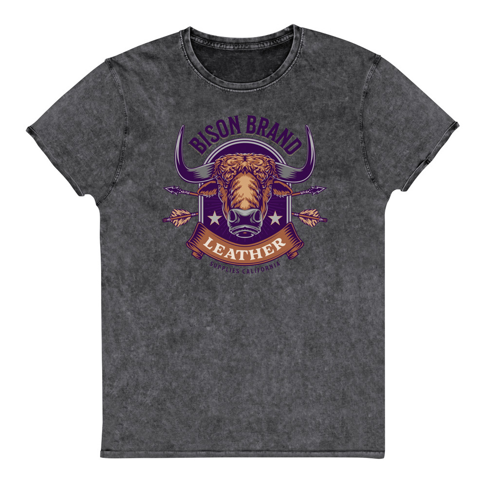 Bison Brand Leather - Animal Unisex Denim T-Shirt