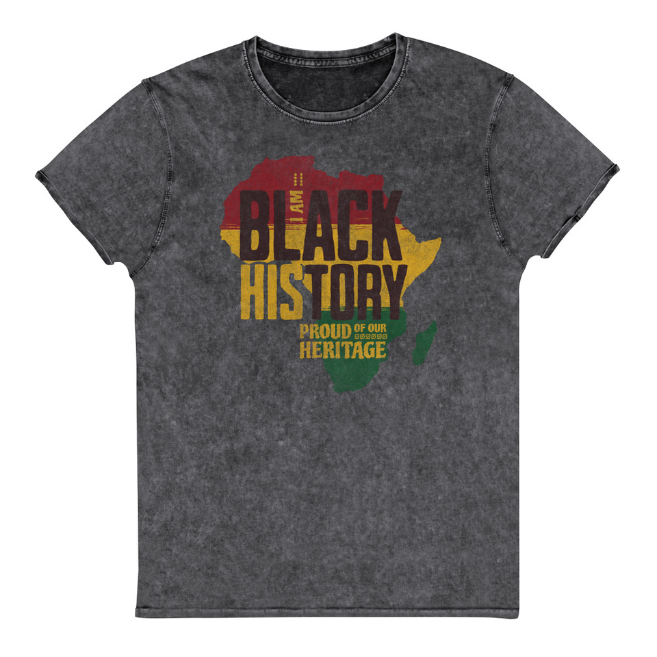 Black History - Heritage Map Unisex Denim T-Shirt