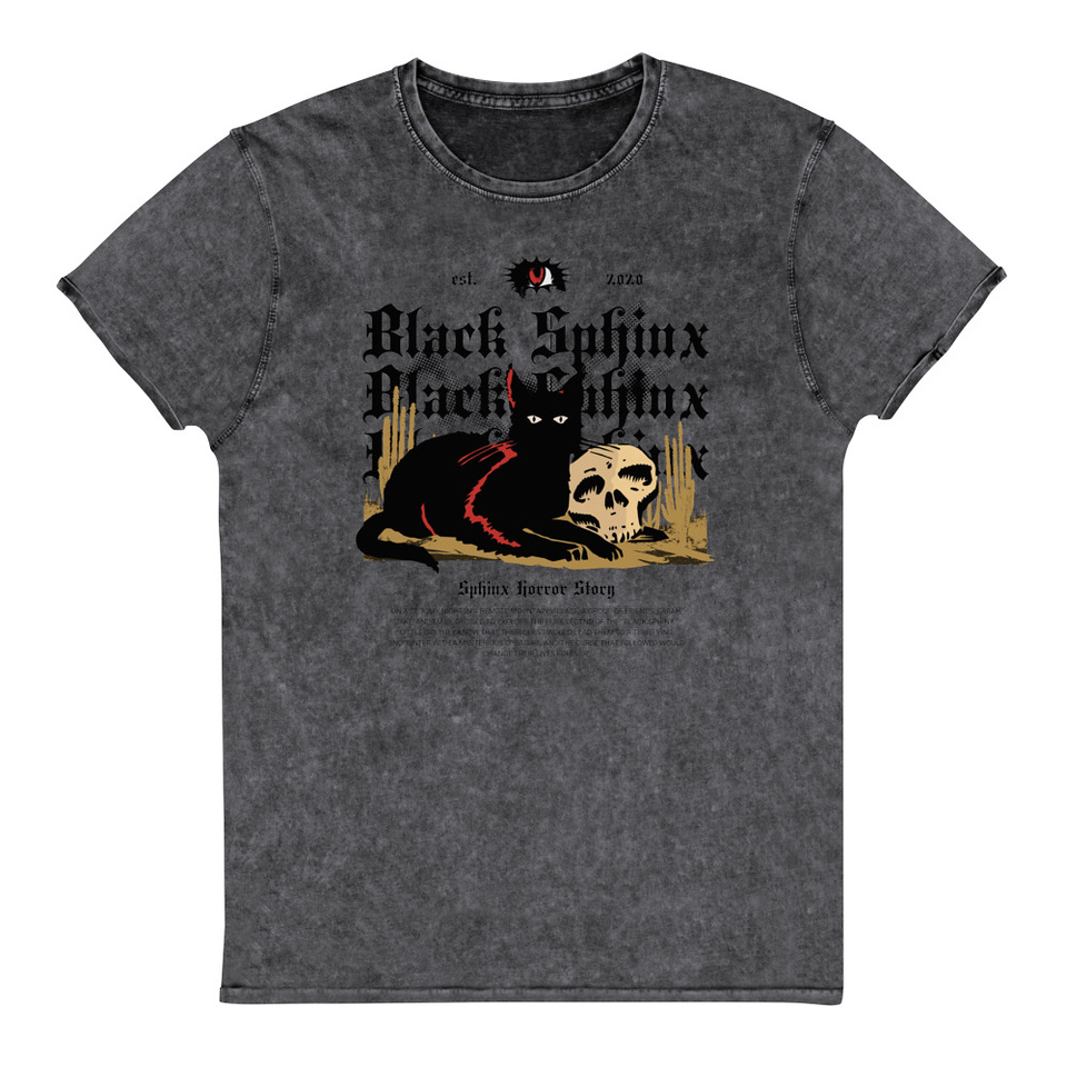 Black Sphinx Unisex Denim T-Shirt