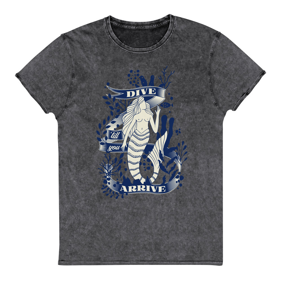 Blue Mermaid - Nautical Unisex Denim T-Shirt