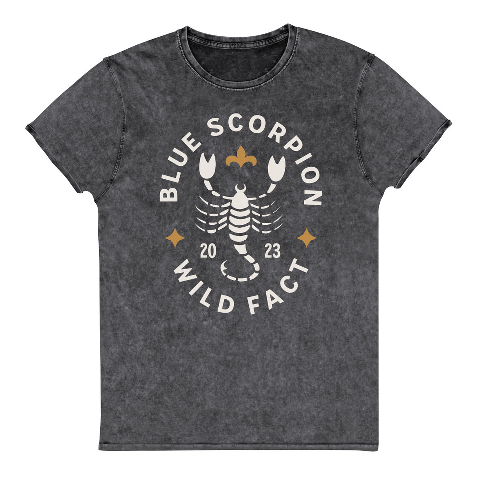 Blue Scorpion - Wildlife Animal Unisex Denim T-Shirt