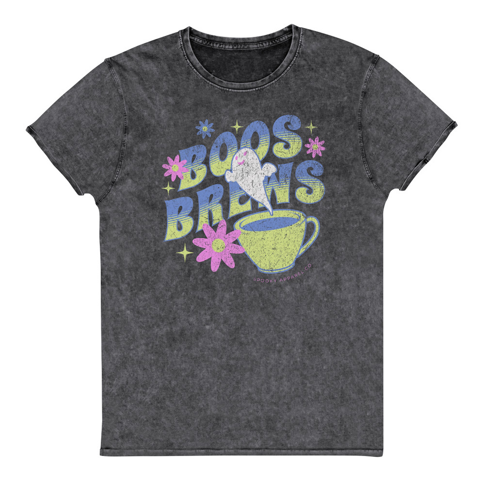 Boos + Brews - Halloween Unisex Denim T-Shirt