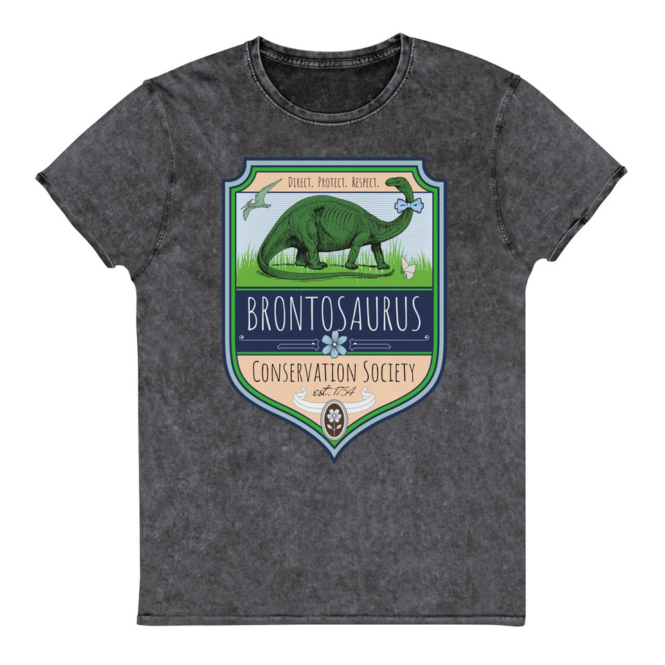 Brontosaurus Conservation Society Unisex Denim T-Shirt
