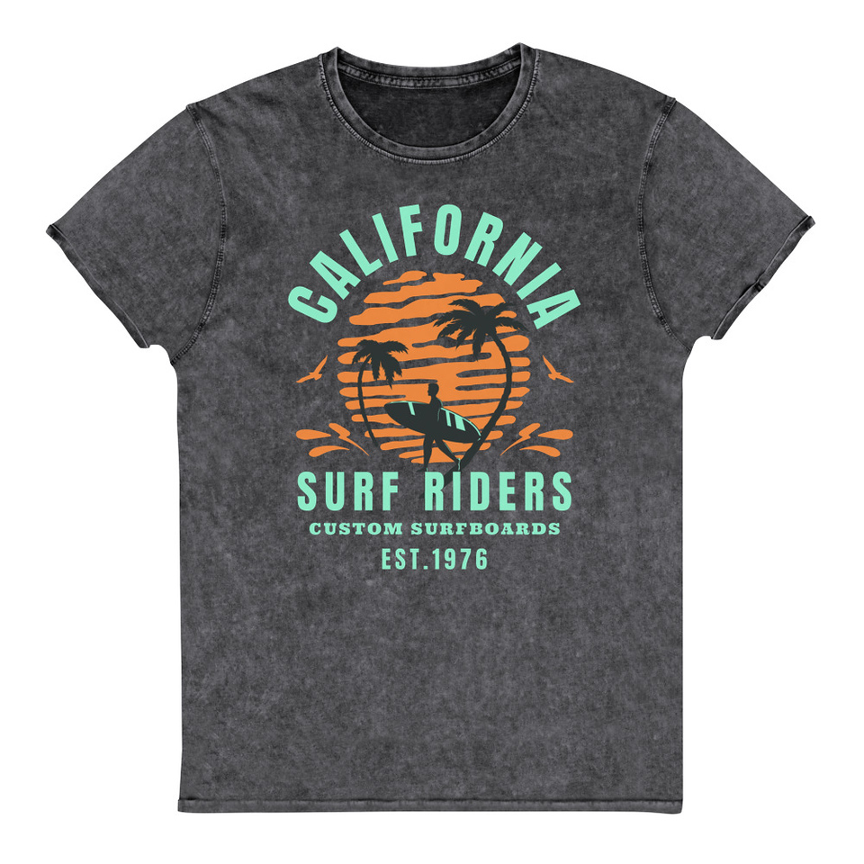 California Surf Riders - Beach Unisex Denim T-Shirt