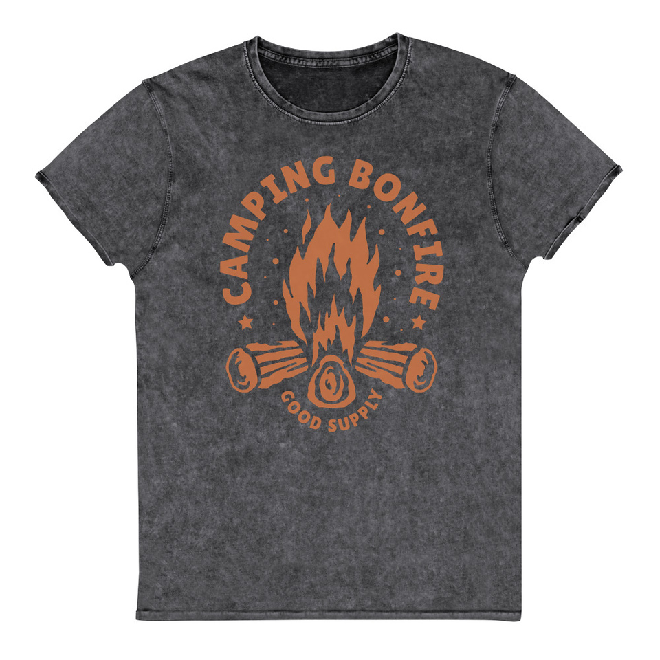 Camping Bonfire - Firewood Unisex Denim T-Shirt