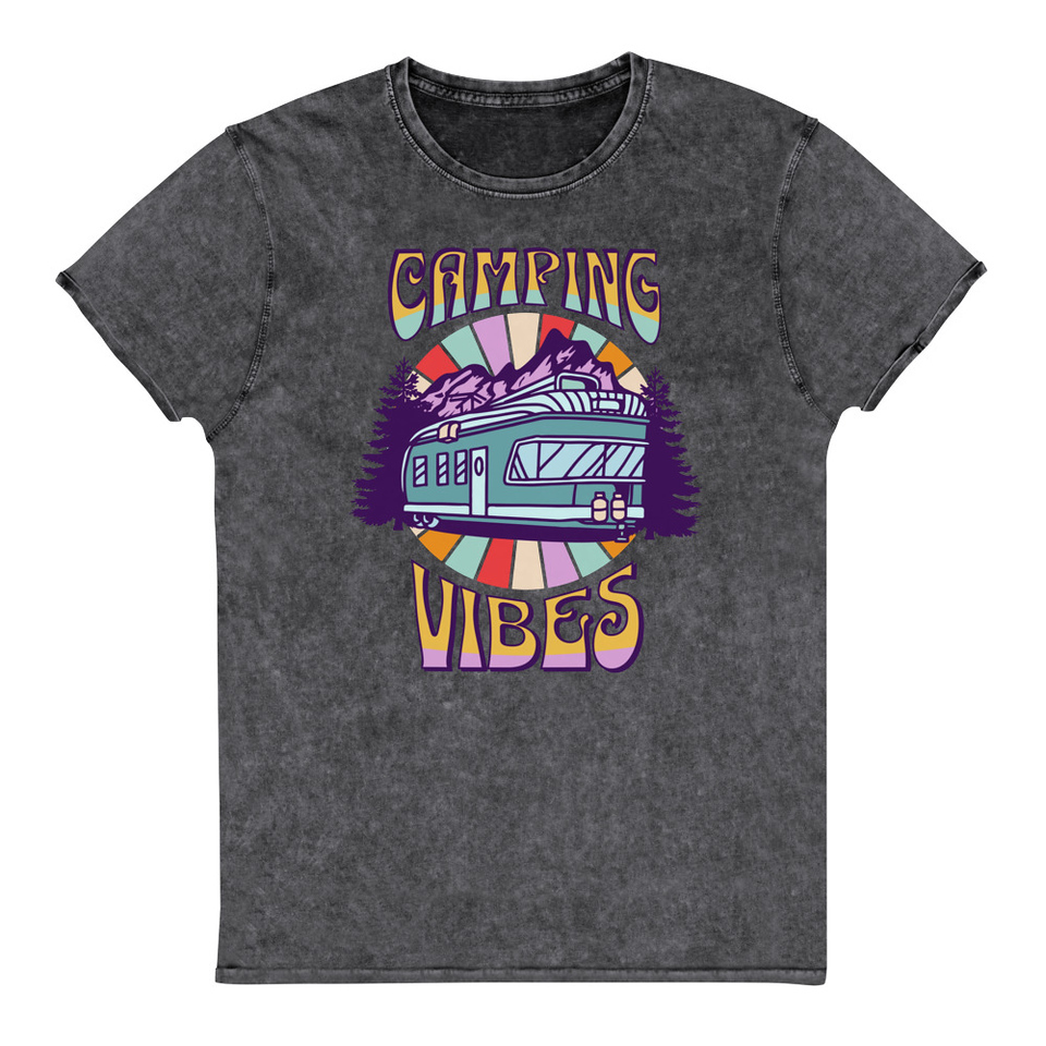 Camping Vibes Unisex Denim T-Shirt