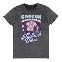 Cancun Positive Vibes Unisex Denim T-Shirt