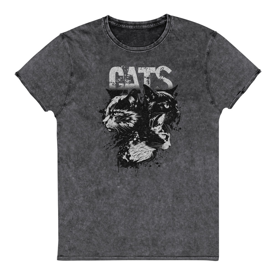 Cats Unisex Denim T-Shirt