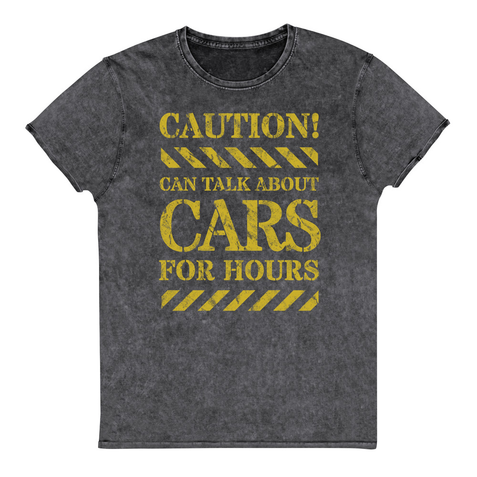 Caution Signs - Yellow Traffic Sign Unisex Denim T-Shirt