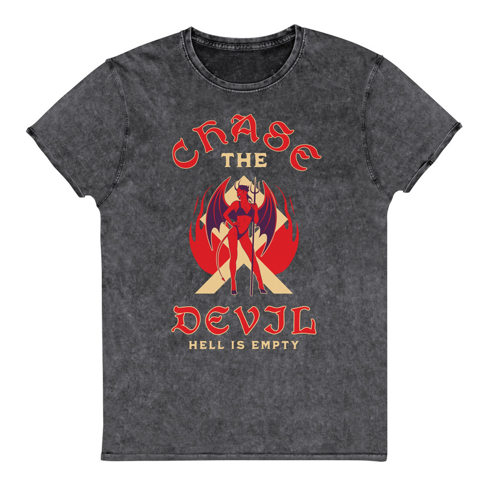 Chase The Devil Unisex Denim T-Shirt