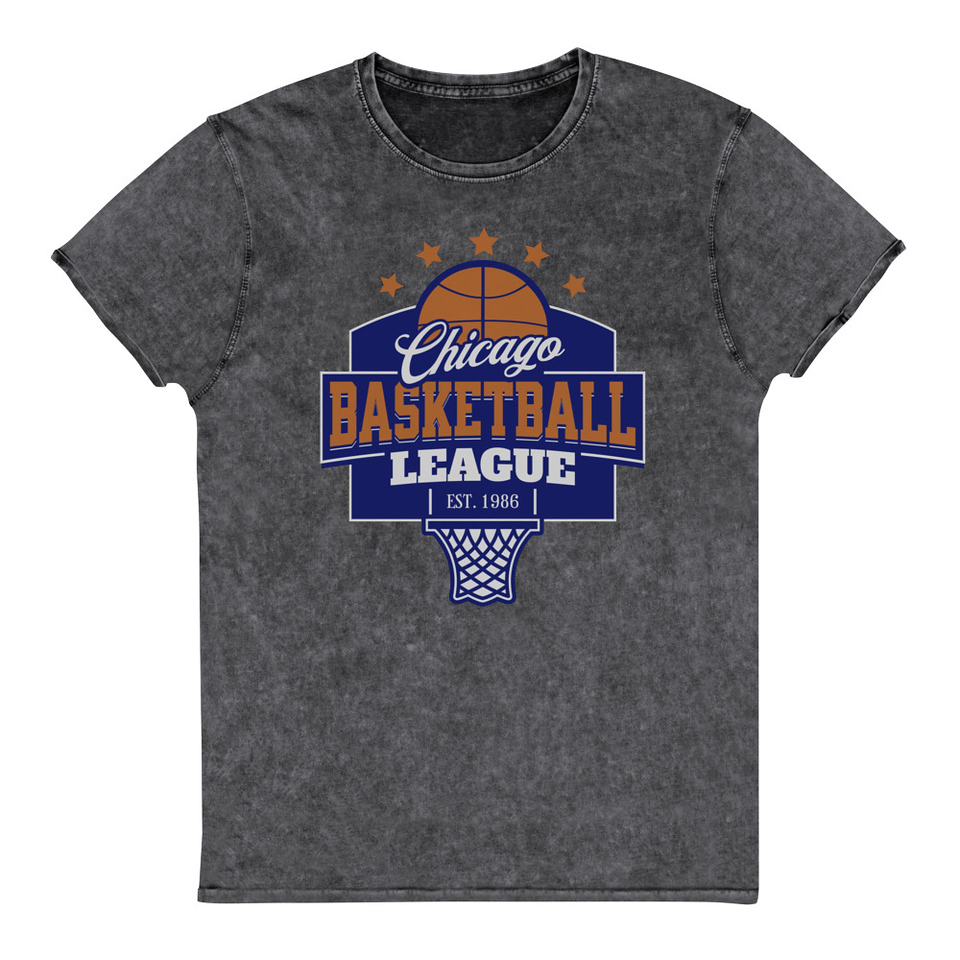 Chicago Basketball League - Athlectic Sports Unisex Denim T-Shirt
