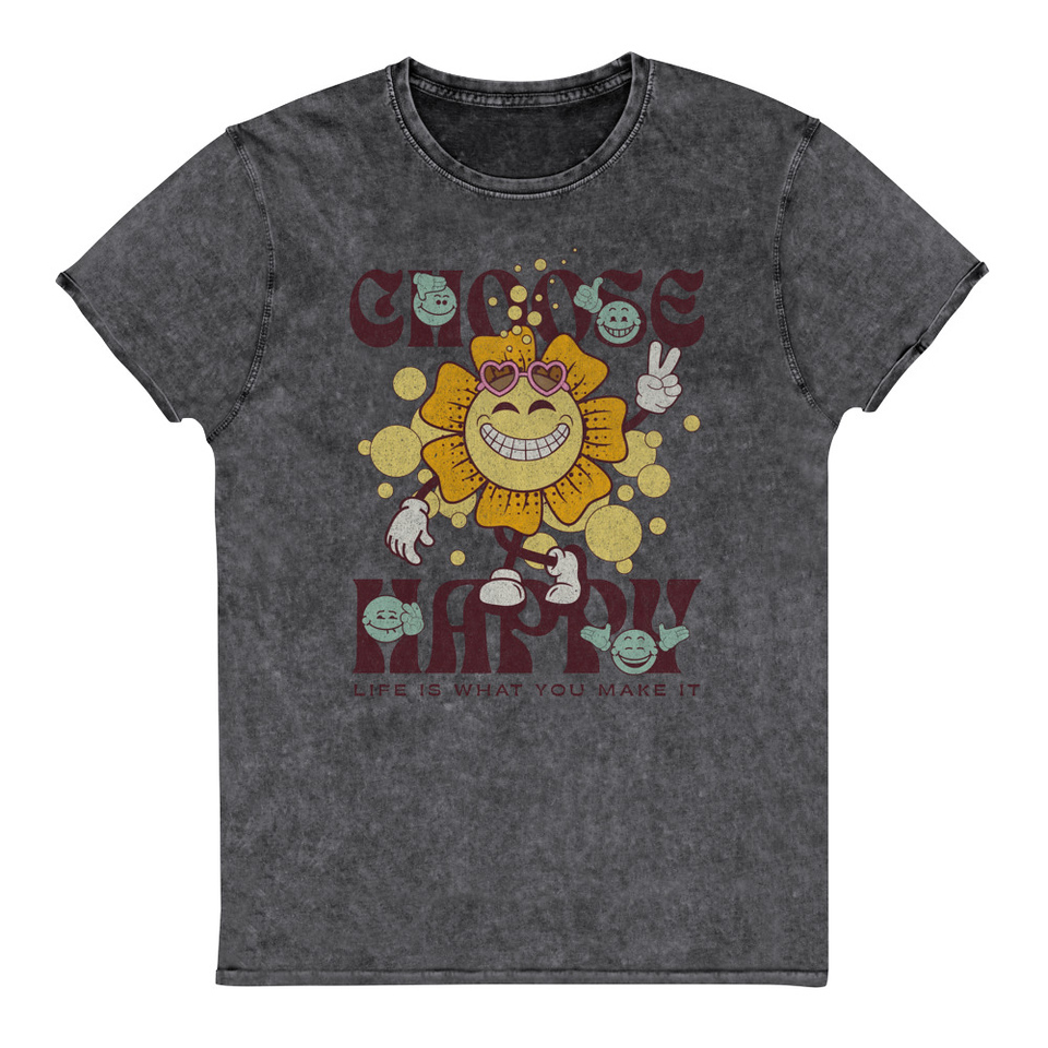 Choose Happy Unisex Denim T-Shirt